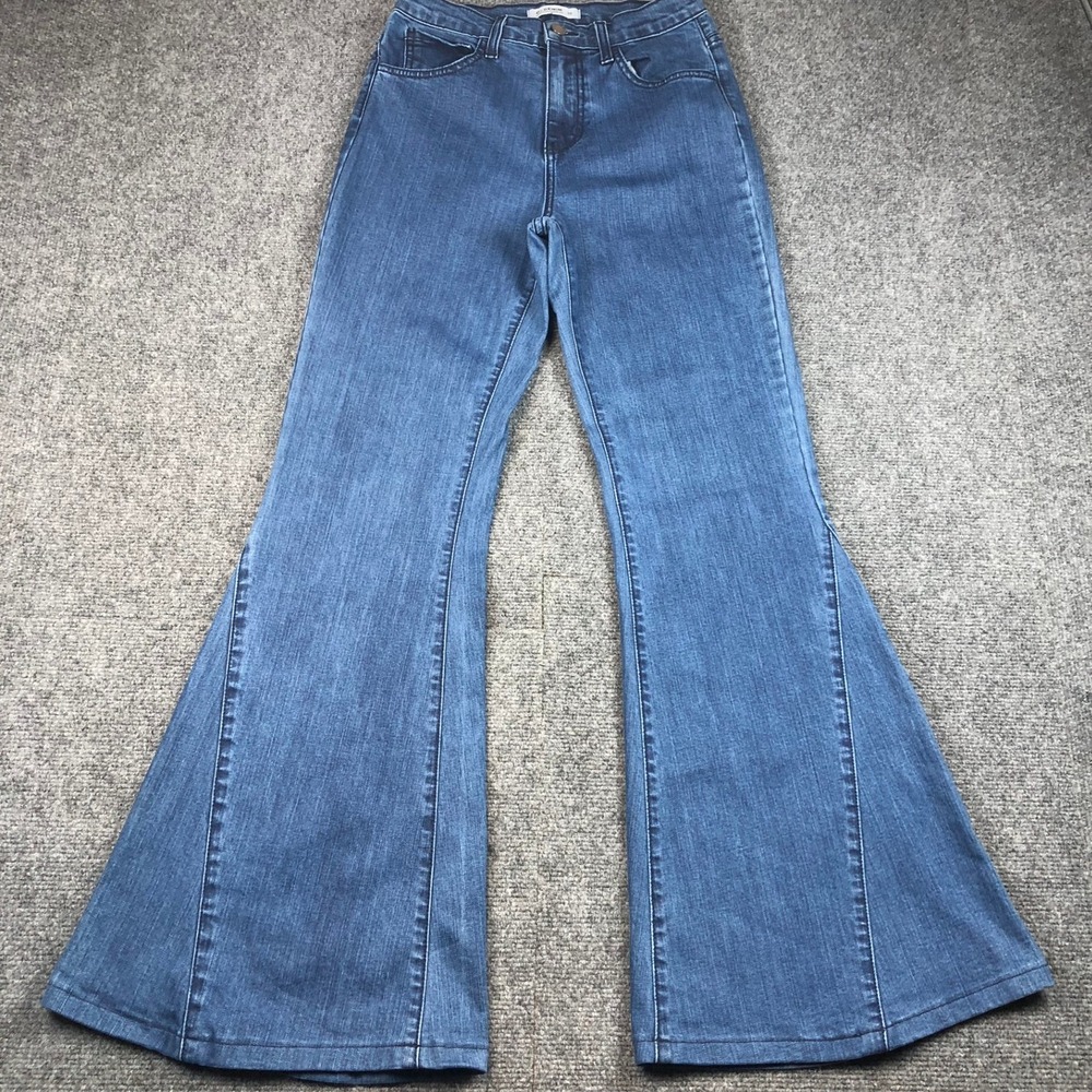 O2 DENIM Flare Jeans Women's Size 28 Bell Bottoms Made In Hollywood USA